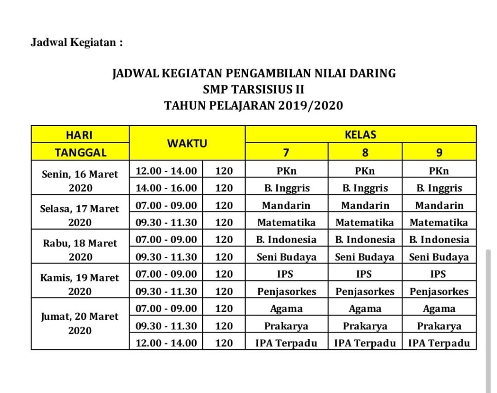 JADWAL